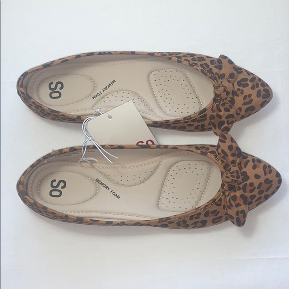 New SO Women's Pointed Toe Leopard Print Flats - Picture 4 of 11